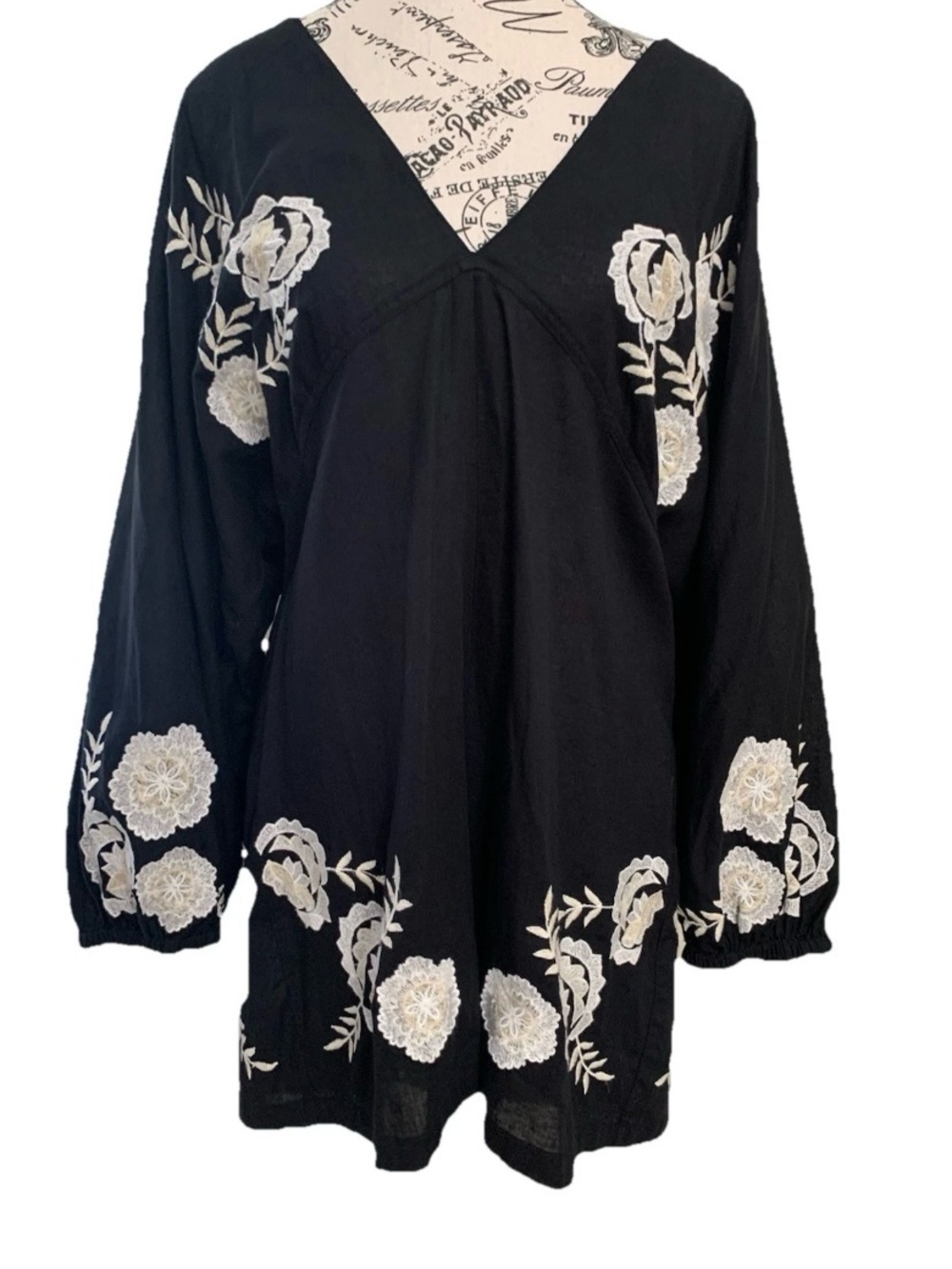 NWT Zara Black Embroidered Cotton Linen Blend Bohemian Romper Women’s Sz XL